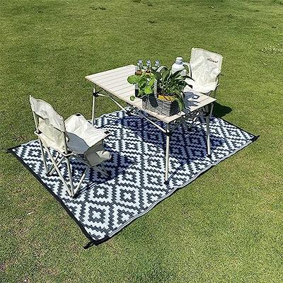 Camping Patio Rug, Patio Mat, Custom Clipart Camping RV Rug 