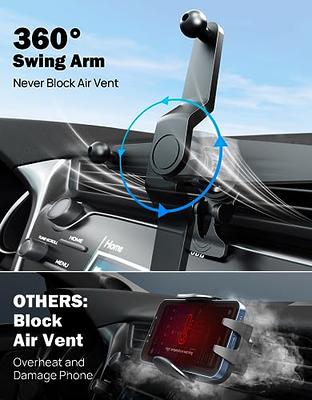 Car Vent Phone Mount, [Never Blocking Vent, Enjoy The Comfort of The A/C]  Hands-Free Universal Extension Clip Air Phone Holder Car Fit for All Phones