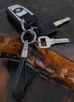  QBUC Genuine Leather Car Keychain,Universal Heavy Duty