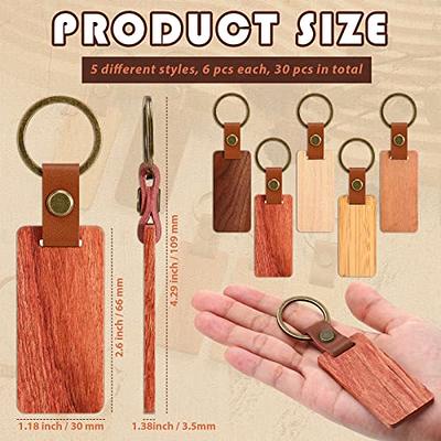 Batiyeer 30 Pcs Wooden Keychain Blanks Leather Wood Keychain Blank Wooden  Keychain Wood Tags Unfinished Blanks Wood Keychain with Leather Strap  Keyring for DIY Crafts Dad Mum Boyfriend Xmas Gift - Yahoo Shopping