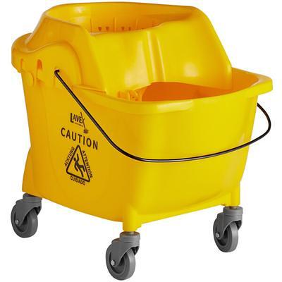 Lavex Wet Mop Kit with 35 Qt. Yellow Mop Bucket, Wet Floor Sign, Mop Head,  and Handle