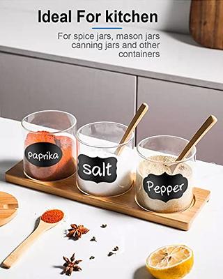 Spice Jars with Labels, 4oz Glass Spice Jars with Bamboo Lid and 648  Waterproof Printed Labels,2 Salt and Pepper Grinder Set,Empty Spice  Containers Bottles for Pantry,Cabinet,Drawer
