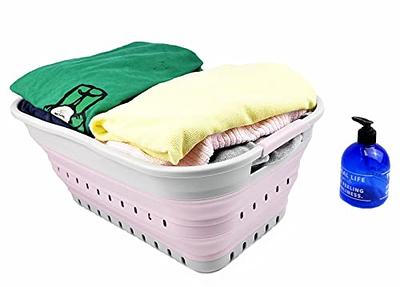 SAMMART 30L (8 Gallon) Collapsible 3 Handled Plastic Laundry Basket - Foldable Pop Up Storage Container/Organizer - Portable Washing Tub - Space