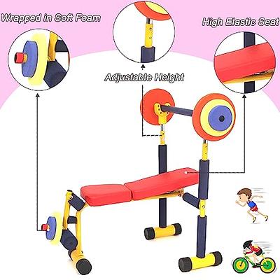 Kids Fitness Exercise Equipment, Adjustable Barbell Toy Set for