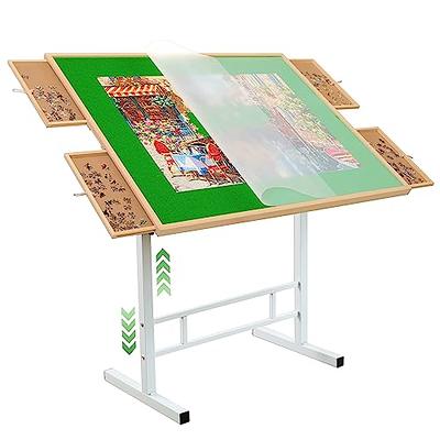 ALL4JIG Adjustable Wooden Jigsaw Puzzle Table with Wheels, Fits 500-2000  Piece Puzzles (Puzzle Board Not Included)