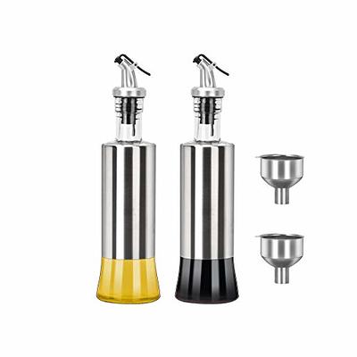 Mlici Oil and Vinegar Dispenser Set of 6 Bottles, Stainless Steel Salt  Pepper Holder with 360° Rotating Holder, Cruet Soy Sauce - Premium Glass