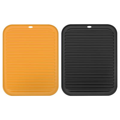 Unique Bargains Dish Drying Mat Set Silicone Drain Pad Heat