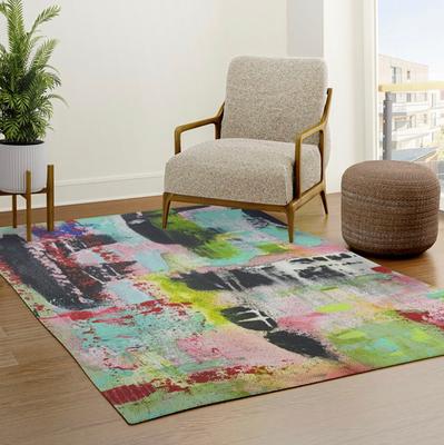 Deerlux Modern Living Room Area Rug with Nonslip Backing, Abstract