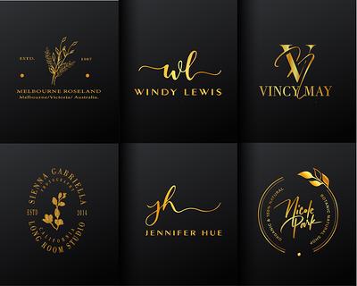 Premade Logo Design Wedding Monogram Signage Modern 