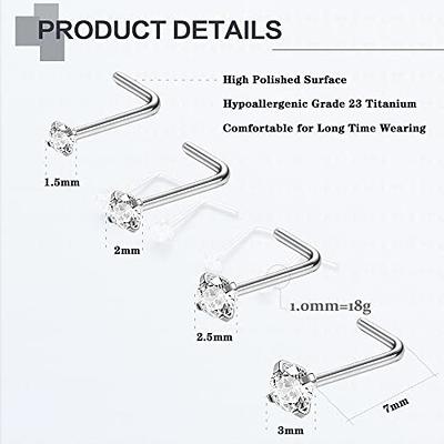 20G Tiny Diamond Nose Studs 1.5mm/2mm/2.5mm/3mm CZ Nose 