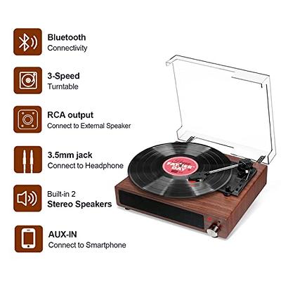 2 - Speed Turntable Decorative Record Player with Bluetooth