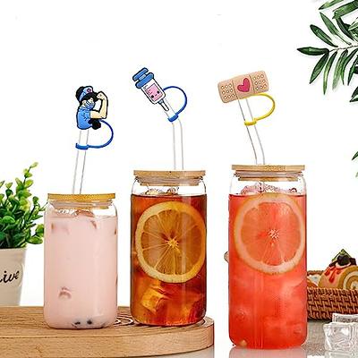 2pcs Straw Tips Cover Straw Covers Cap For Reusable Straws Straw Protector  Cute Holiday Style (Blue Clouds)