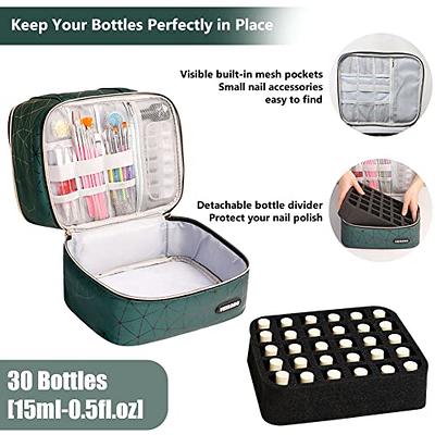 Veirdro Upgraded Nail Polish Bag Organizer Case, Large Nail Polish Organizer  Holds a Nail Light and 30 Nail Polish Bottles [15ml/0.5 fl.oz]，Nail Polish  Carrying Bag with Manicure Tools Storage—Green - Yahoo Shopping