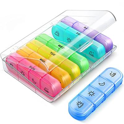 Weekly Pill Case Organizer 4 Times A Day Portable Travel Pill Box
