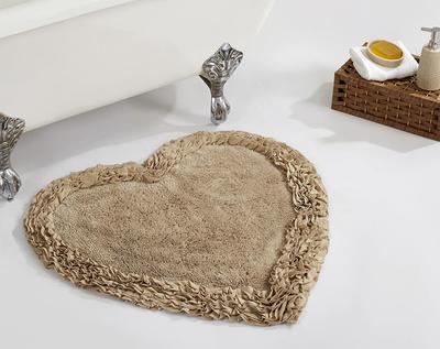 allen + roth 20-in x 32-in Taupe Cotton Bath Mat in the Bathroom