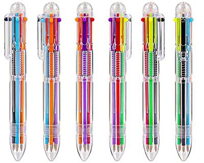 24 PCS 0.5mm 6-in-1 Multicolor Ballpoint Pen 6 Colors Transparent