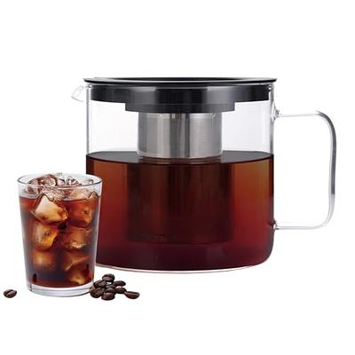Oranlife Cold Brew Coffee Maker, Portable Iced Coffee and Tea Infuser with Airtight Lid, Reusable Stainless Steel Mesh Filter