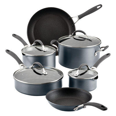 AnolonX Hybrid 7-Piece Nonstick Cookware Induction Pots and Pans Set -  Super Dark Gray - Yahoo Shopping