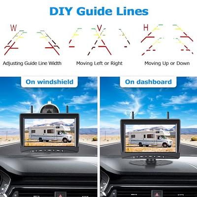 WIRELESS 5 MONITOR REVERSING CAMERA REAR VIEW KIT 12V 24V TRUCK,CARAVAN,  Boat