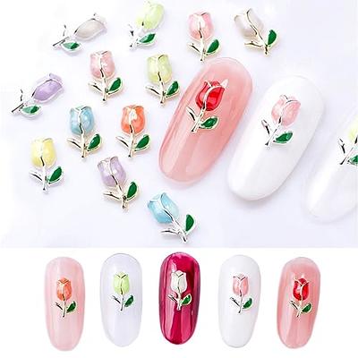 Flower Nail Art Charms Decoration 3d Acrylic Flower Nail - Temu