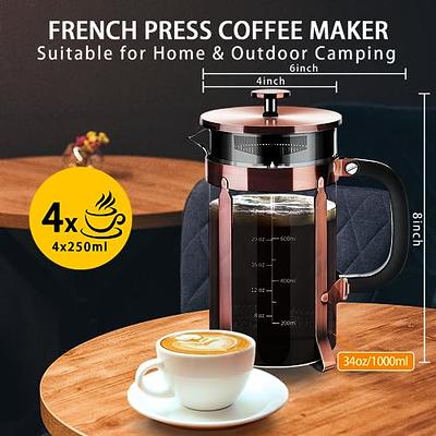 OVENTE 1.5-Cup Glass French Press Coffee and Tea Maker with Heat