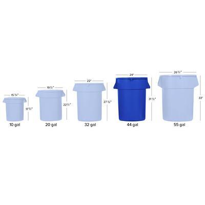 Lavex 44 Gallon White Round Commercial Trash Can