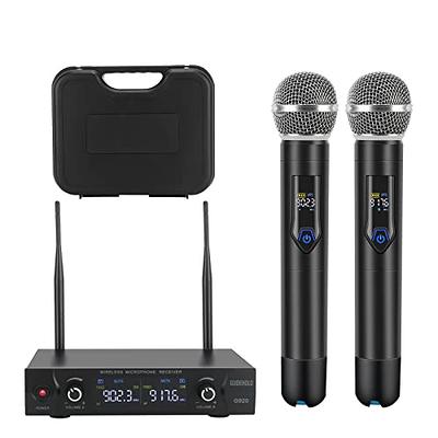 TONOR Wireless Microphone,Metal Dual Professional UHF Cordless Dynamic Mic  Handheld Microphone System for Home Karaoke, Meeting, Party, Church, DJ
