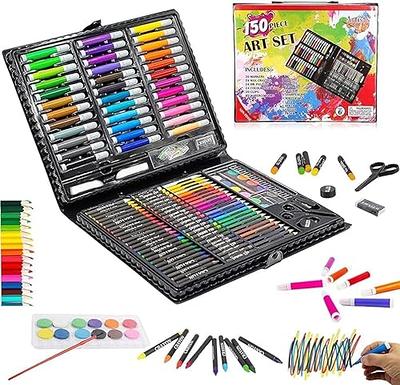 208 PCS Art Supplies, ZDY Drawing Art Kit for Kids Adults Art Set with  Double Sided Trifold Easel, Oil Pastels, Crayons, Colored Pencils,  Watercolor Pens Girls Boys Artist,Red