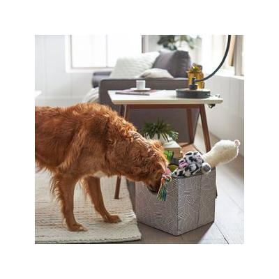 Frisco Rectangle Collapsible Pet Toy Storage Bin, Gray Basket Weave