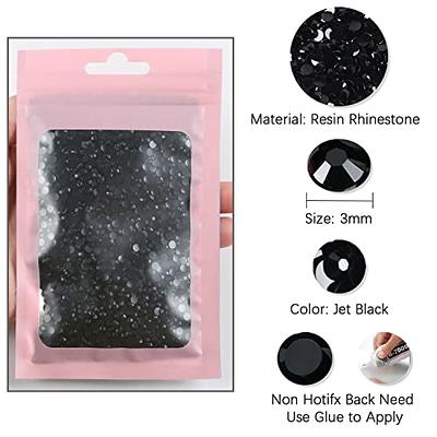 50000pcs Black Rhinestones Iridescent Nonhot Fix Resin Jelly Rhinestones  2mm 3mm 4mm 5mm 6mm for Tumblers 