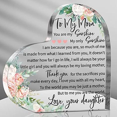 1pc Mom Gifts, Gifts For Mom From Daughter - Acrylic Engraved Night Light,  Best Mom Birthday Gift Ideas, Mothers Day Christmas Great Mother Gifts