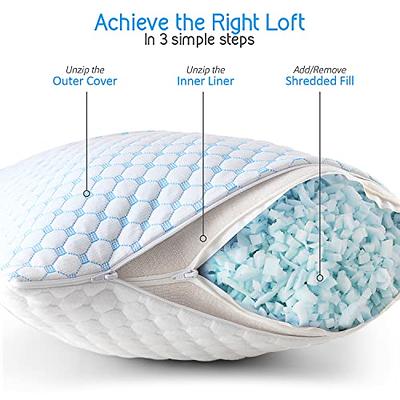 Bamboo Shredded Memory Foam Pillow Hypoallergenic Washable Cover King Queen  Queen Other Medium 1 Queen Pillow - Yahoo Shopping