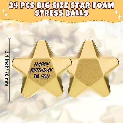 24 Pieces 3.1 Inch Star Stress Balls Gold Star Mini Foam Ball Star Stress  Toys Bulk