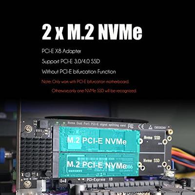 JEYI Quad NVMe PCIe 4.0 Expansion Card, Supports 4 NVMe M.2 SSD 2280 up to  8TB, Raid Bandwidth 256Gbps, Required Bifurcation