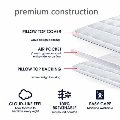 INGALIK Queen Size Mattress Pad, 400TC Cotton Pillow Top Mattress Cover,  Quilted Fitted Mattress Protector with 8-21 Deep Pocket, Cooling Mattress  Topper (60x80 Inches, White) 