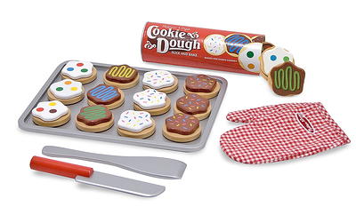 Melissa & Doug Slice and Bake Wooden Cookie Play Food Set - Pretend Cookies  And Baking Sheet, Wooden Play Food Set, Toy Baking Set For Kids Ages 3+