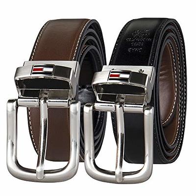 Tommy Hilfiger Men's Double-Loop Feather-Edge Belt