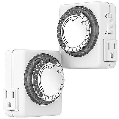 TiFFCOFiO Indoor Mechanical Outlet Timer, 3 Prong Timers for Electrical  Outlets, 24-Hour Programmable Plug in Light Timer, ETL Listed (2 Pack) -  Yahoo Shopping