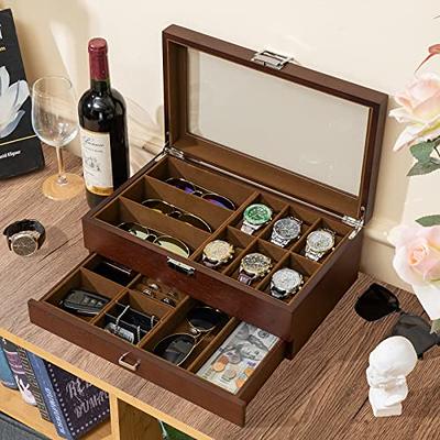 ProCase Lacquered Finish Wooden Men's Jewelry Box, Watch and