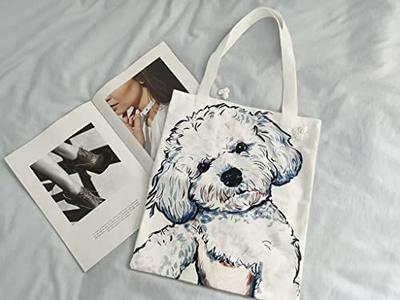 Cute Canvas Tote Bag for Women with Dog Design, Reusable Book Tote for  Teachers School Leisure, Funny Dog Bag for Shopping Grocery, Birthday  Valentines Day Gift - Yahoo Shopping