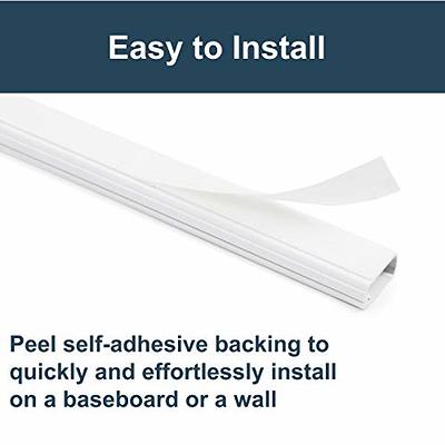 One Cord Cover Wall - 153in Mini Wire Hider, Wire Cover for Hiding Speaker  Wire, Baby Monitor Cord - Paintable Wire Channel for Cable Concealer, 9X  L17in W0.5in H0.35in, CMR05 White 