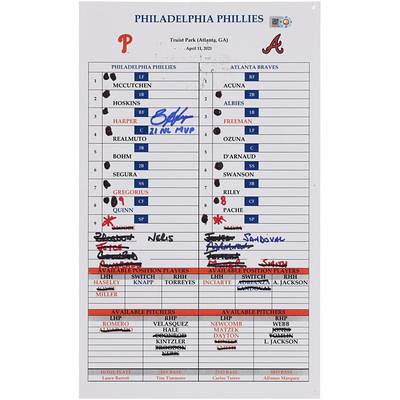 Philadelphia Phillies Signed Lineup Cards, Collectible Phillies Lineup  Cards