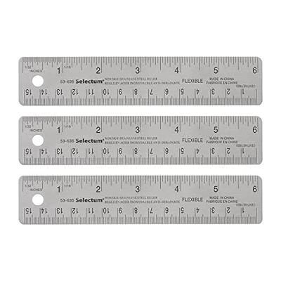 Btanadi Metal Ruler with Cork Backing:(12+18 Inch) Stainless Steel Metal  Ruler with Cork Backing Non-Slip Rulers with Inch and Centimeters Stainless