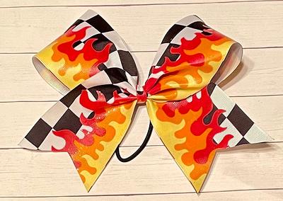 Flames Cheer Bow - Glittery Bow Checkerboard Cheer Hair For Cheerleader  Softball Fire Hot - Yahoo Shopping