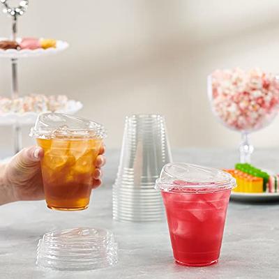 Comfy Package [50 Sets] 12 oz. Crystal Clear Plastic Cups With Strawless  Sip-Lids - Yahoo Shopping