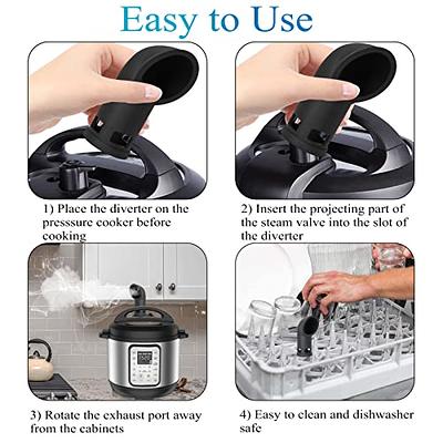 GXF Steam Release Diverter, Silicone Black Steam Diverter Kitchen  Accessories for Instant Pot DUO,DUO Plus