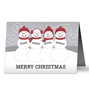 Snowman Family Personalized Christmas Card - Signature - Set of 15 - Yahoo  Shopping