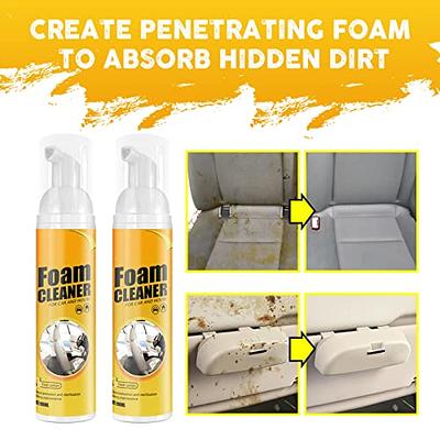 2Pcs Multipurpose Foam Cleaner Spray 100ml, Foam Cleaner for car and House  Lemon Flavor, All-Purpose Household Cleaners for Car and Kitchen (2 Pcs)