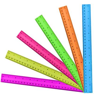 50 Pcs 6 Inch Rulers Assorted Colors Clear Plastic Ruler Straight Rulers  for Kids Ruler with Inches and Centimeters for Students School Supplies  Office Home Use - Yahoo Shopping