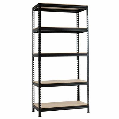 King's Rack 5-Tier Black Steel Storage Rack Boltless Shelving Tier Height Adjustable 30 W x 12 D x 60 H.